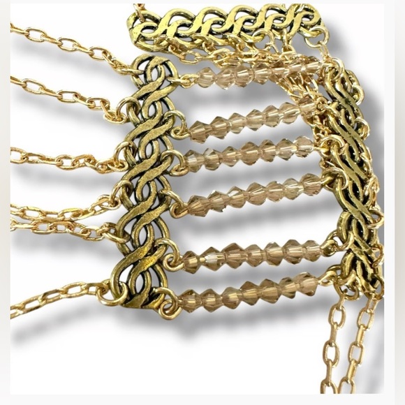 Free People Ariana Ost Lotus Layered Gold Choker - Picture 4 of 6